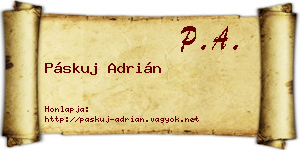 Páskuj Adrián névjegykártya